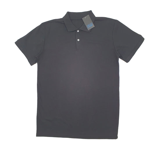 Mens Black Kruze Denim  Short Sleeve Polo Shirt