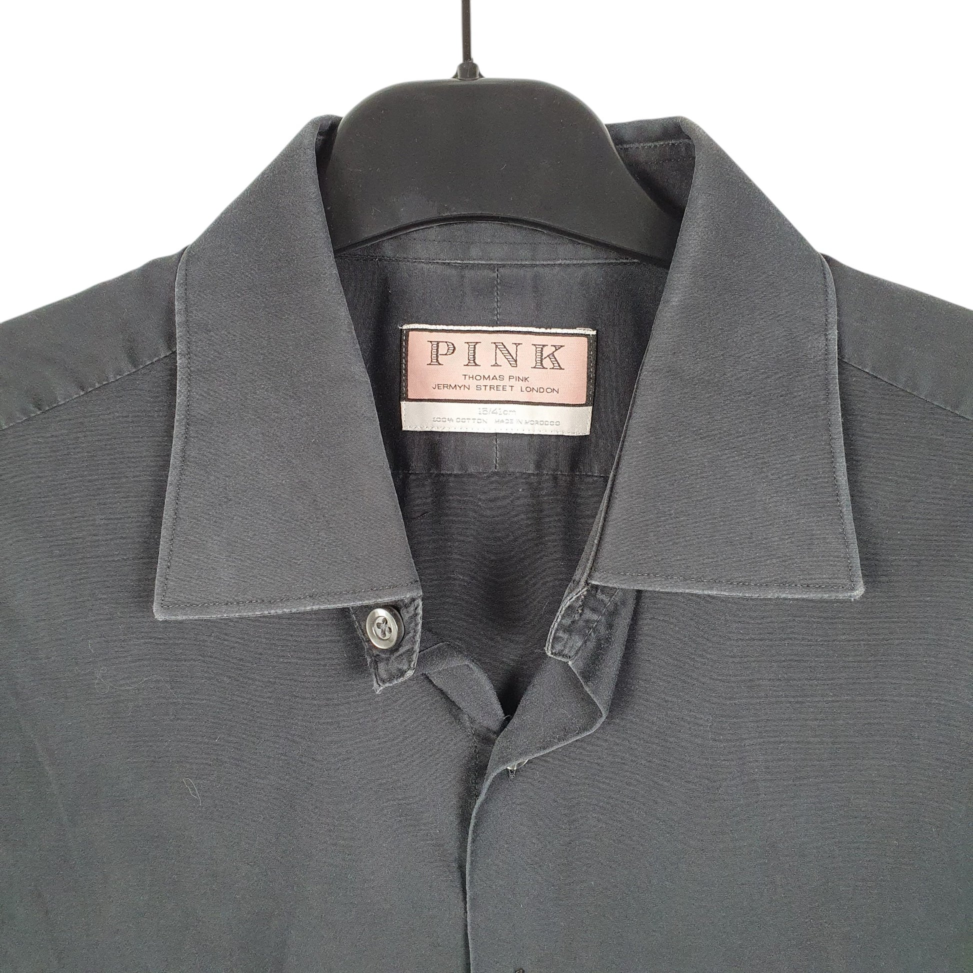 Mens Black Pink Jermyn Street London Long Sleeve Shirt