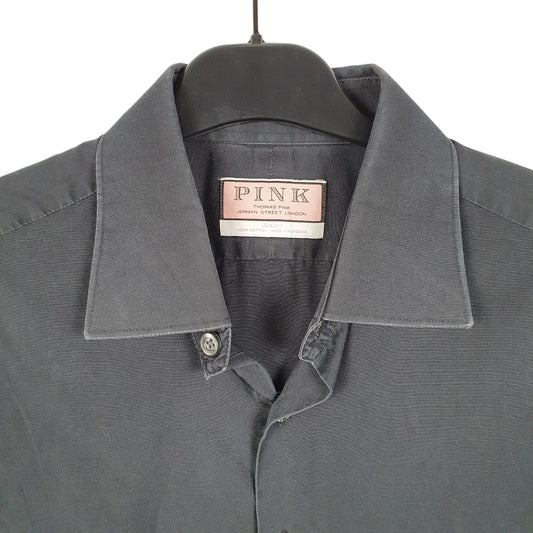 Mens Black Pink Jermyn Street London Long Sleeve Shirt