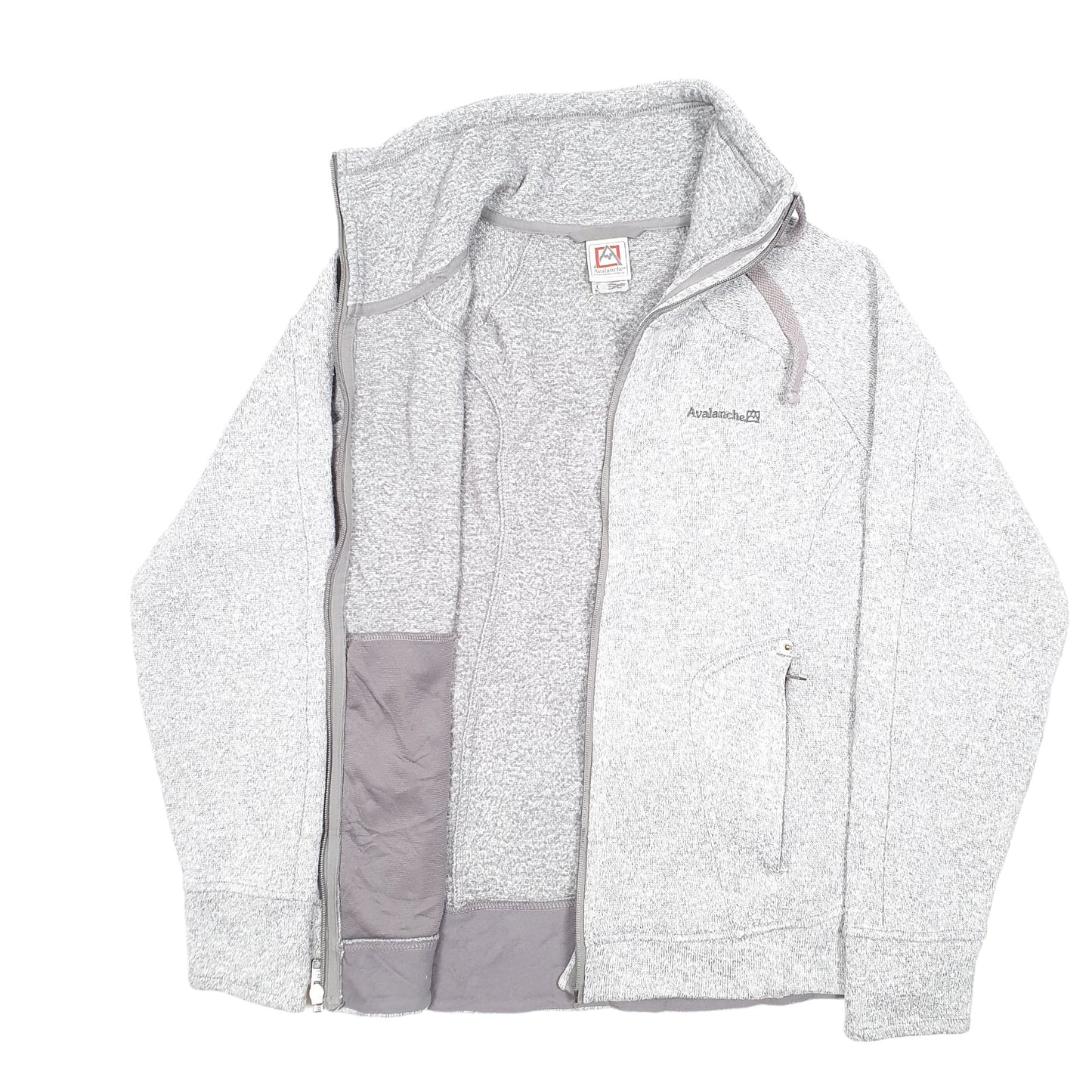 Womens Grey Avalanche Outdoors Hiking Camping Active Full Zip Jumper