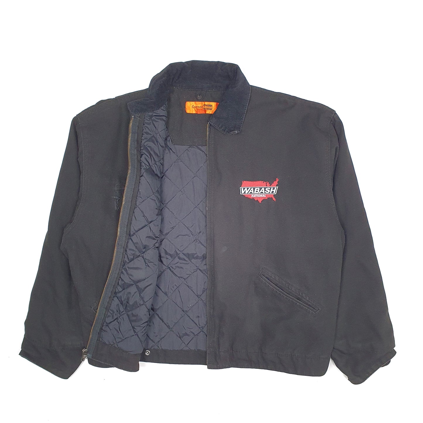 Mens Black Cornerstone Detroit Bomber Quilted Lined  Coat