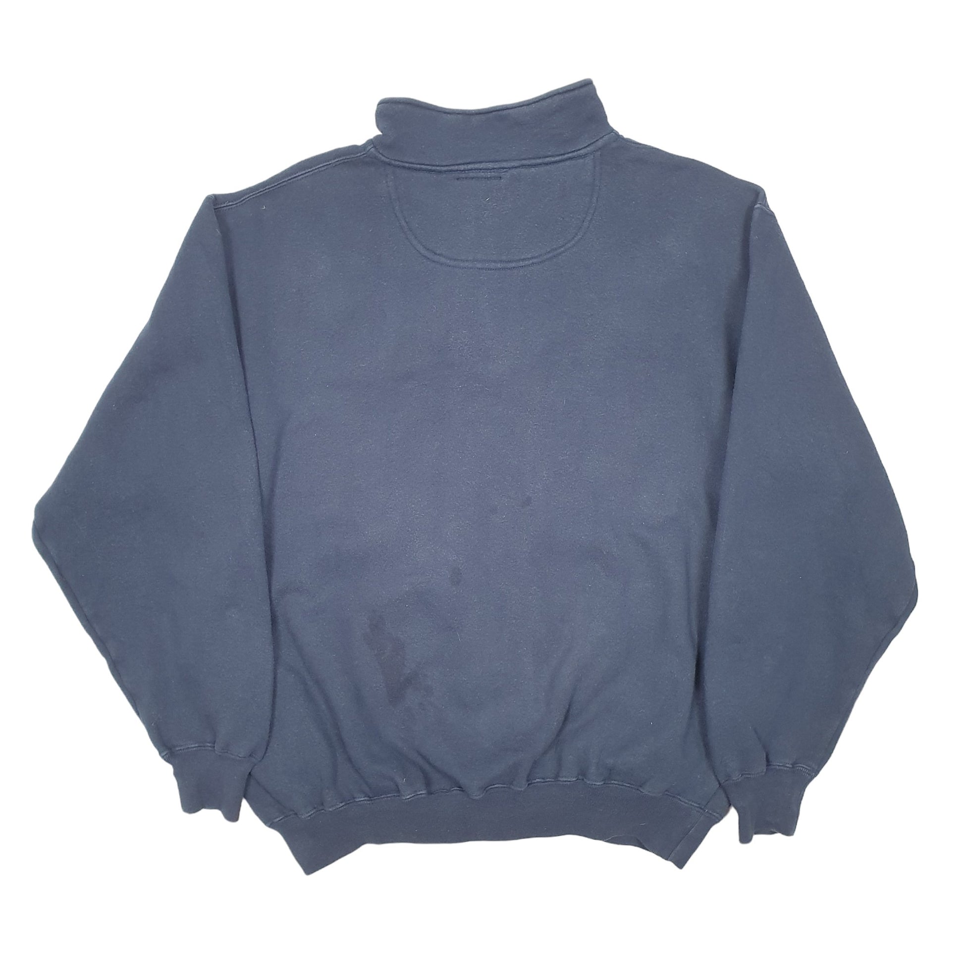 Mens Navy Turner Vintage CNN Network News USA Sweat Quarter Zip Jumper