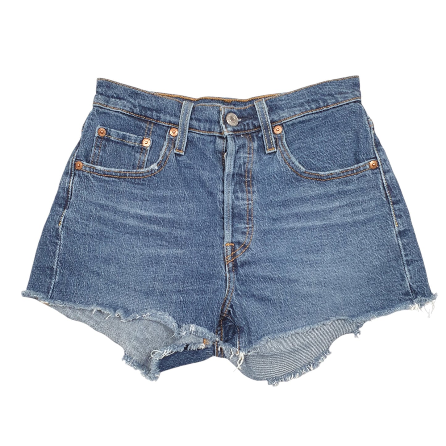 Womens Blue Levis 501 Jorts Hot Pants Denim Shorts