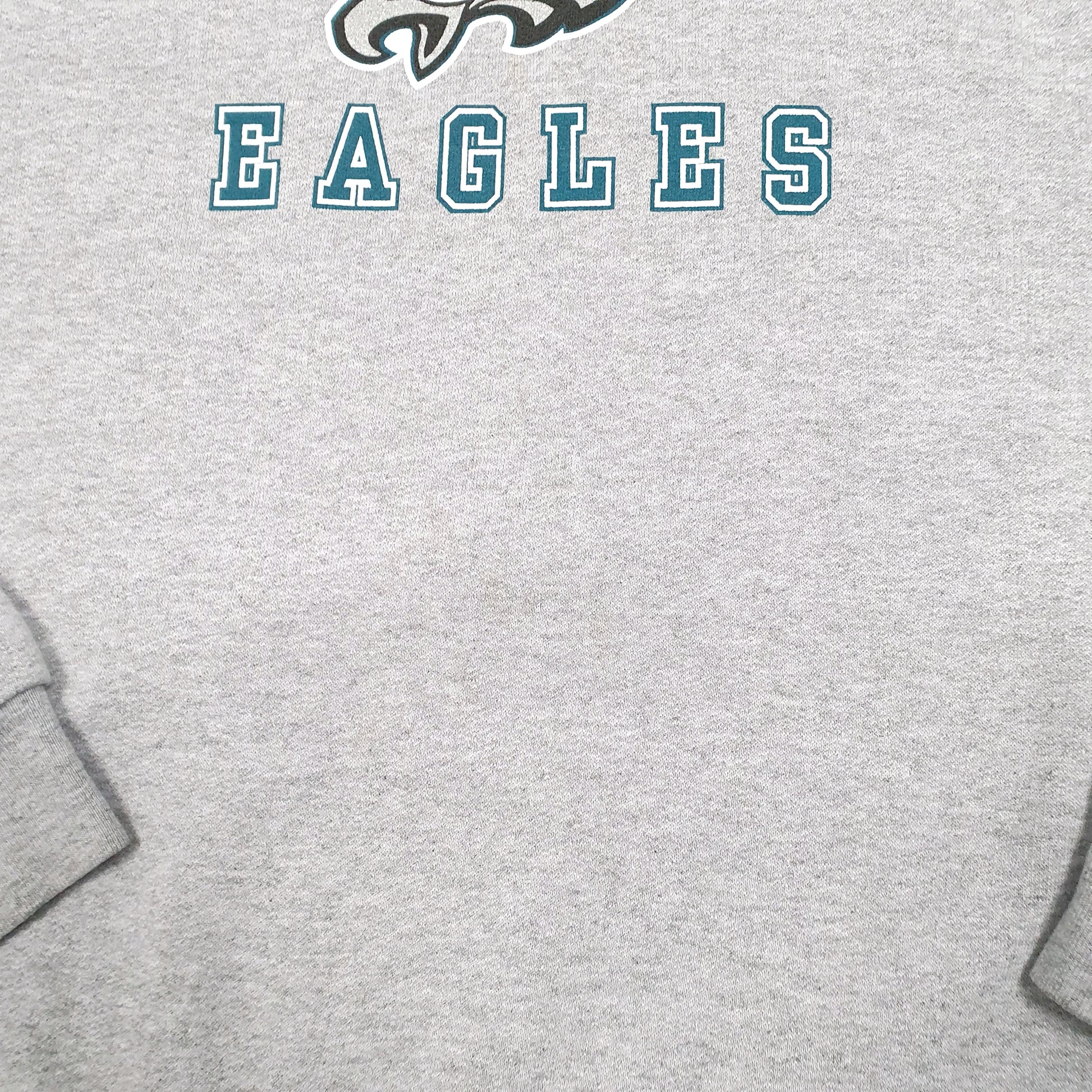 Mens Grey NFL Philadelphia Eagles American Football USA Spellout Hoodie Jumper