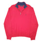 Mens Red Nautica Knit Sweater Quarter Zip Jumper