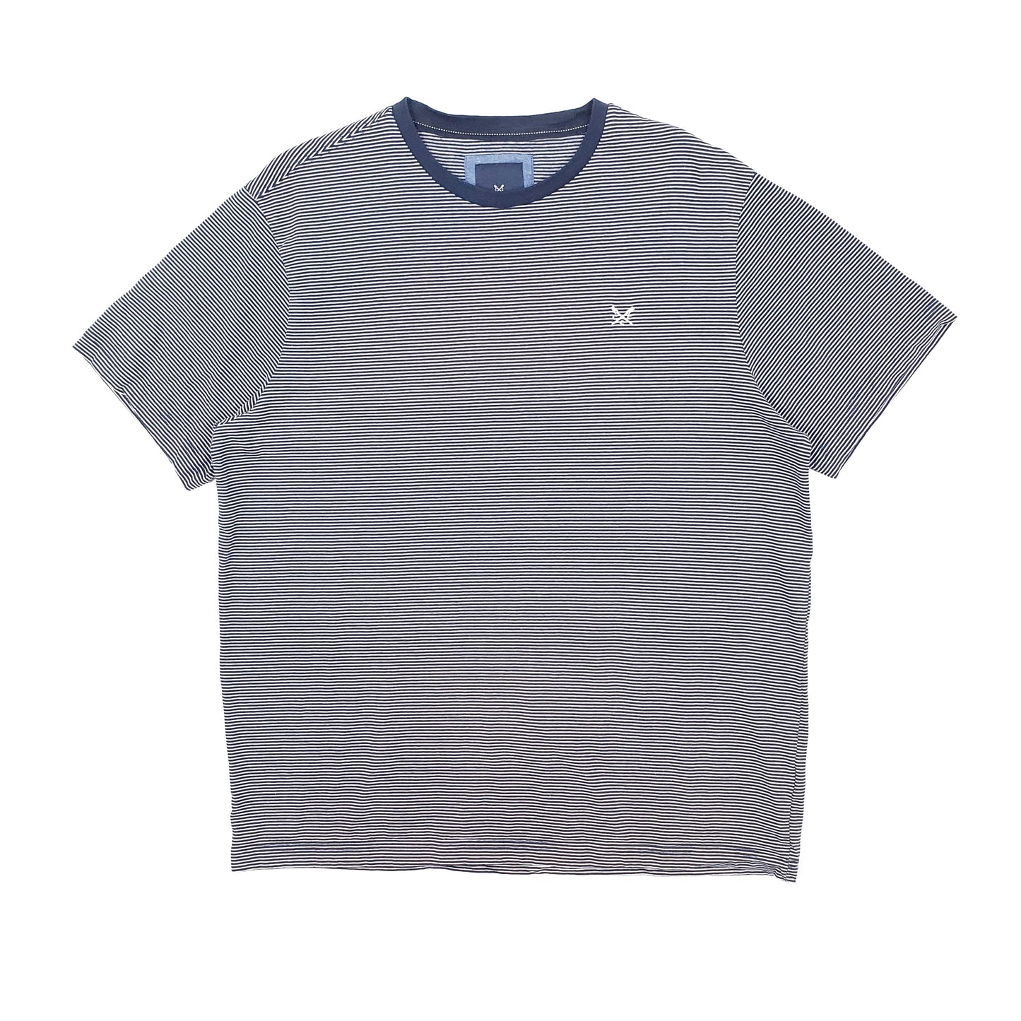 Mens Navy Crew Clothing Co Striped Short Sleeve T Shirt