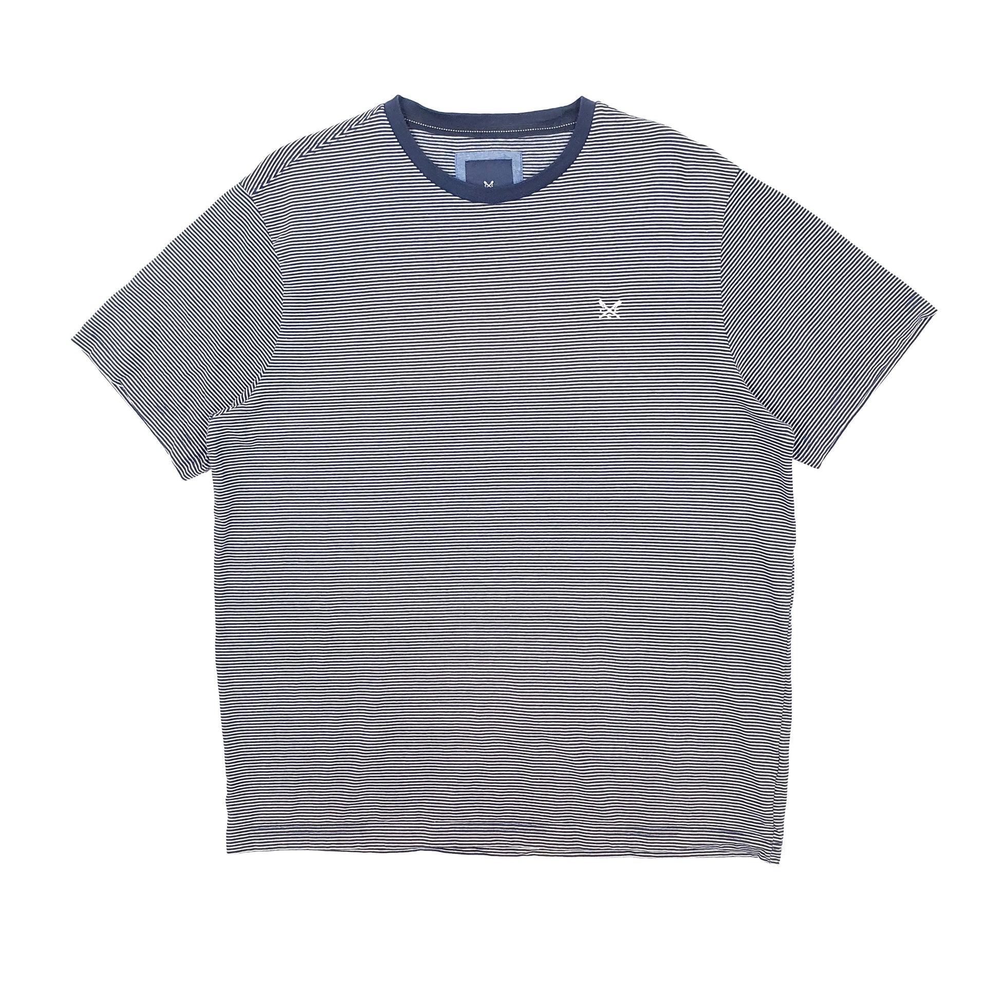 Mens Navy Crew Clothing Co Striped Short Sleeve T Shirt