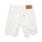 Mens White Levis 501 Jorts Distressed Denim Shorts
