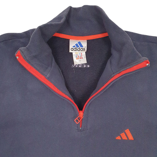Mens Grey Adidas Vintage Quarter Zip Jumper