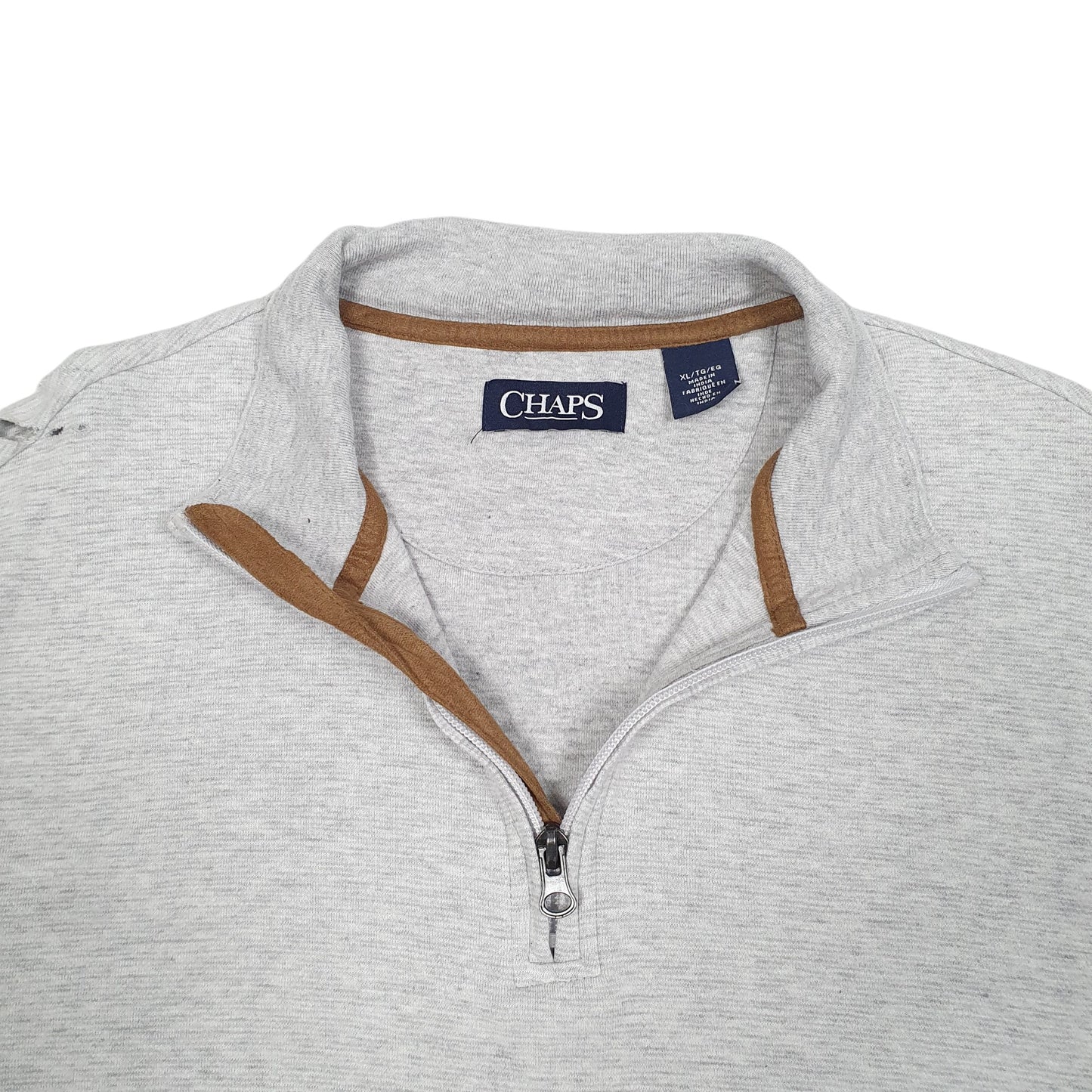 Womens Grey Chaps  Quarter Zip Jumper