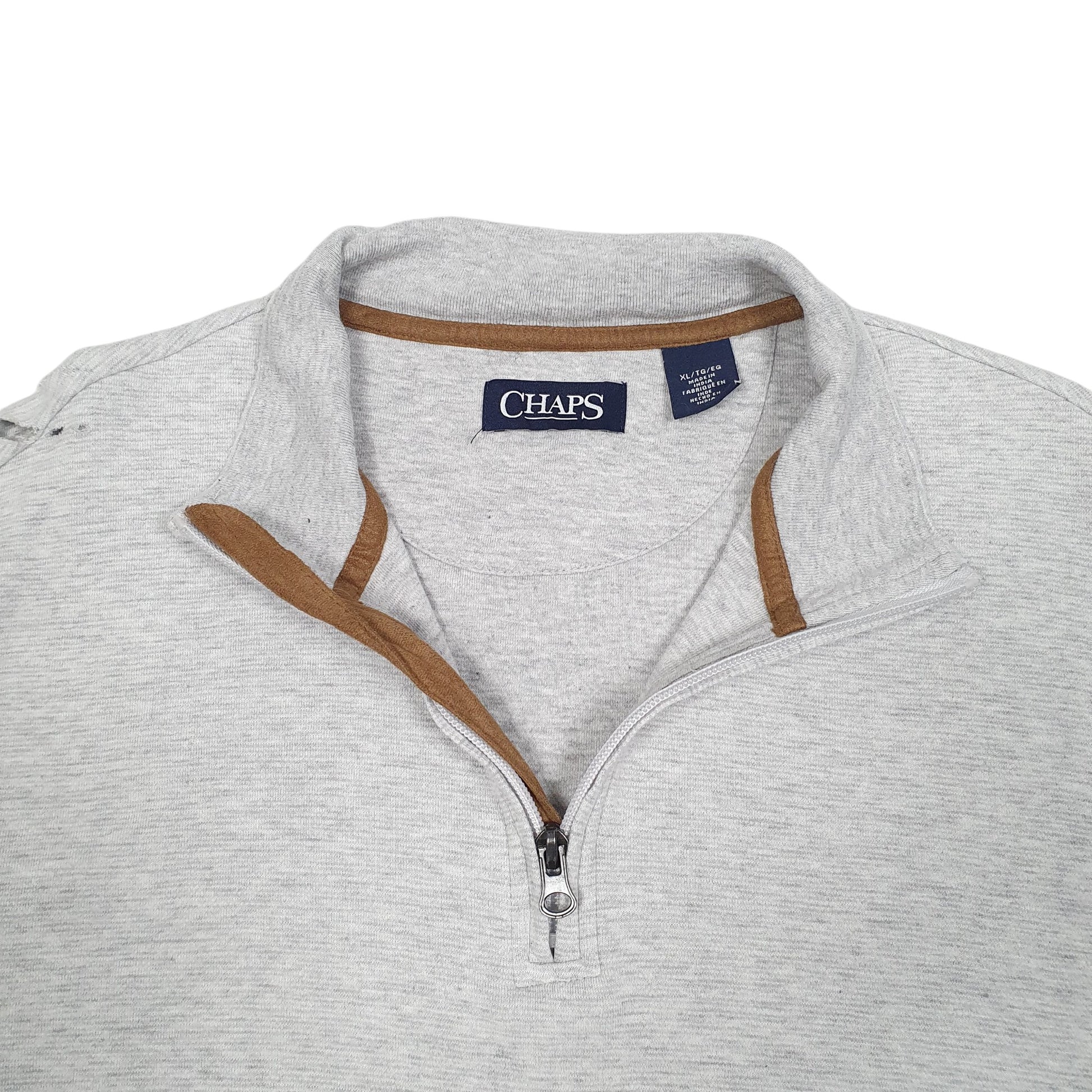 Womens Grey Chaps  Quarter Zip Jumper