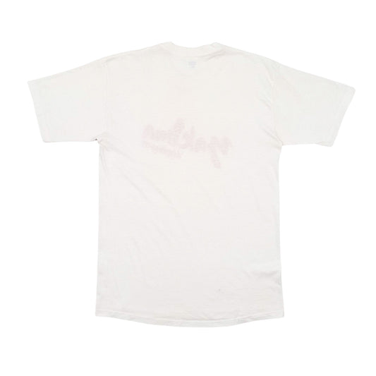 Mens White Jerzees Single Stitch Vintage 90s Short Sleeve T Shirt