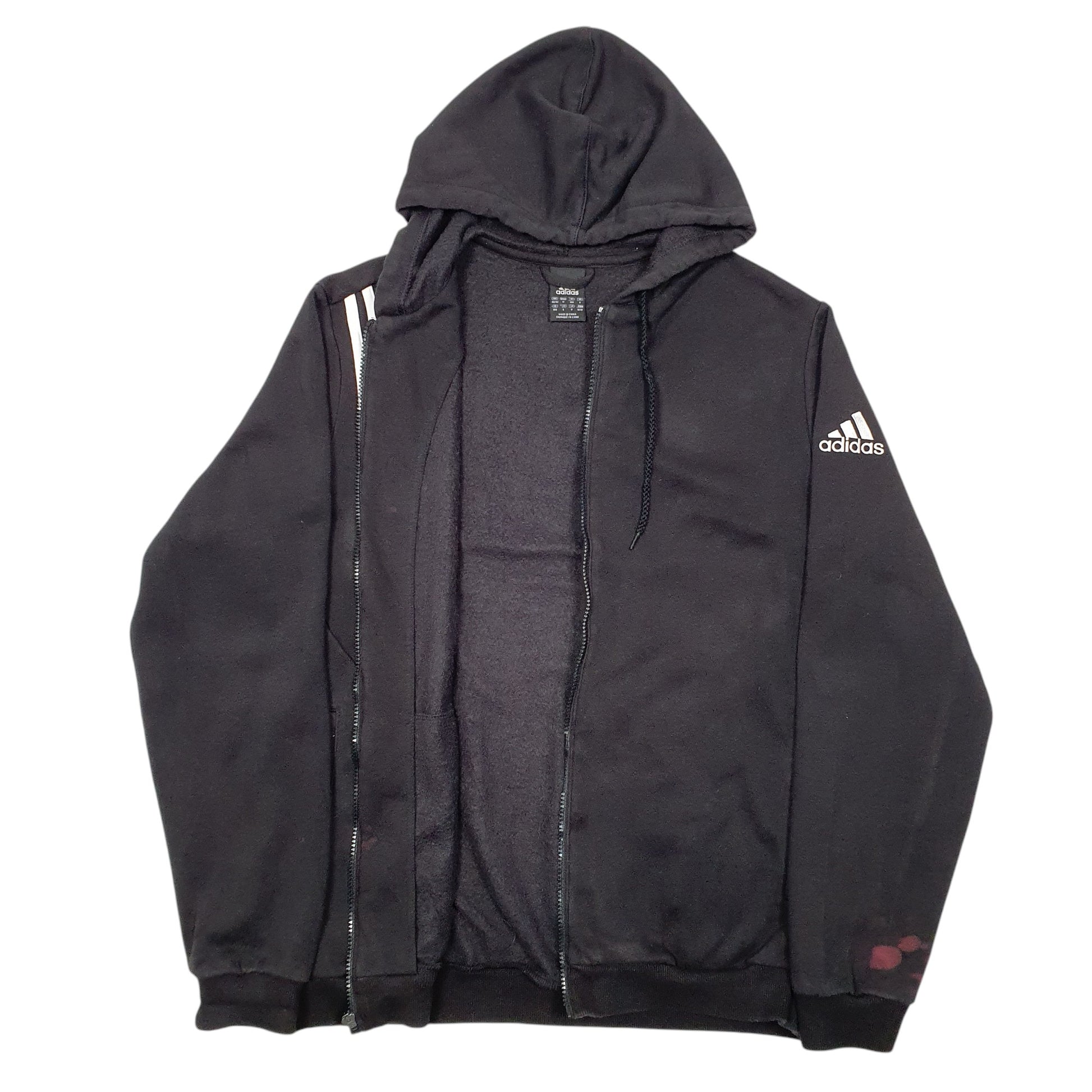Mens Black Adidas Hoodie Full Zip Jumper