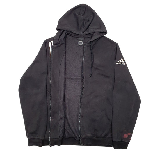 Mens Black Adidas Hoodie Full Zip Jumper