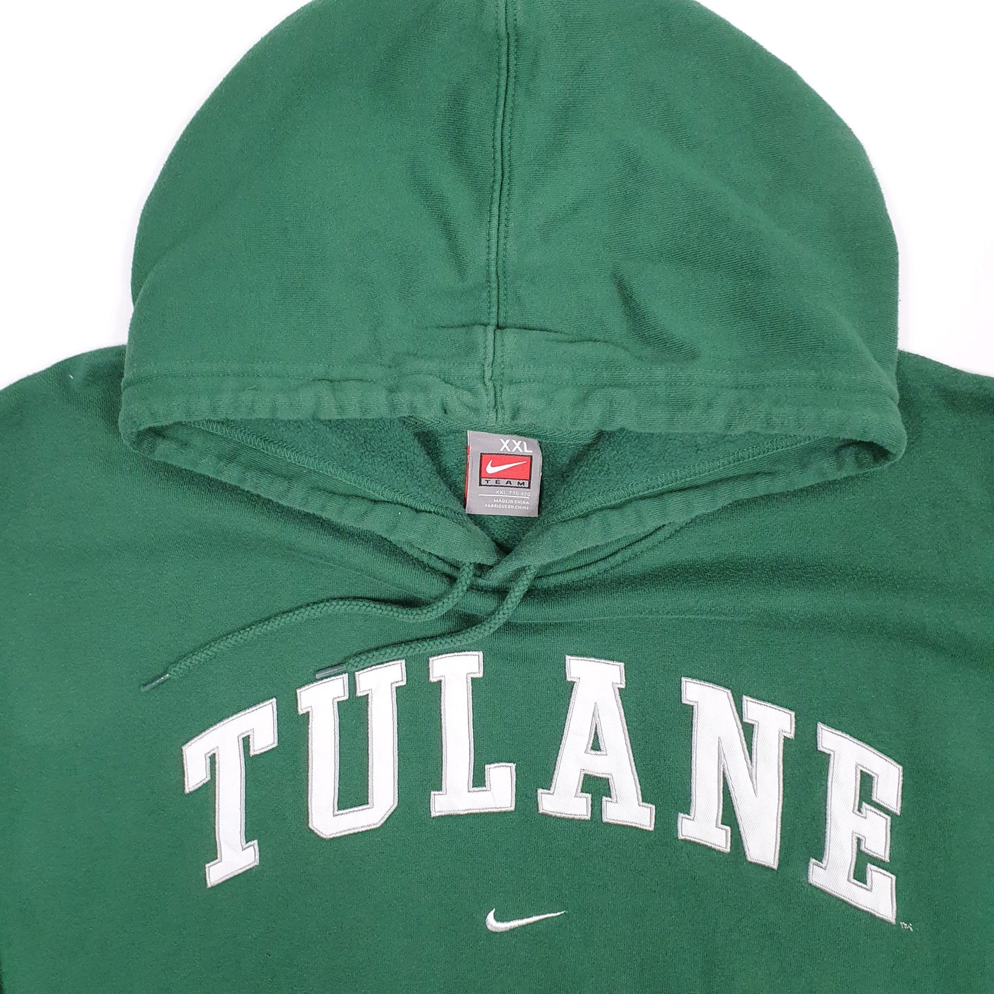 Mens Green Nike Vintage 00s Team Centre Swoosh USA College Tulane Hoodie Jumper
