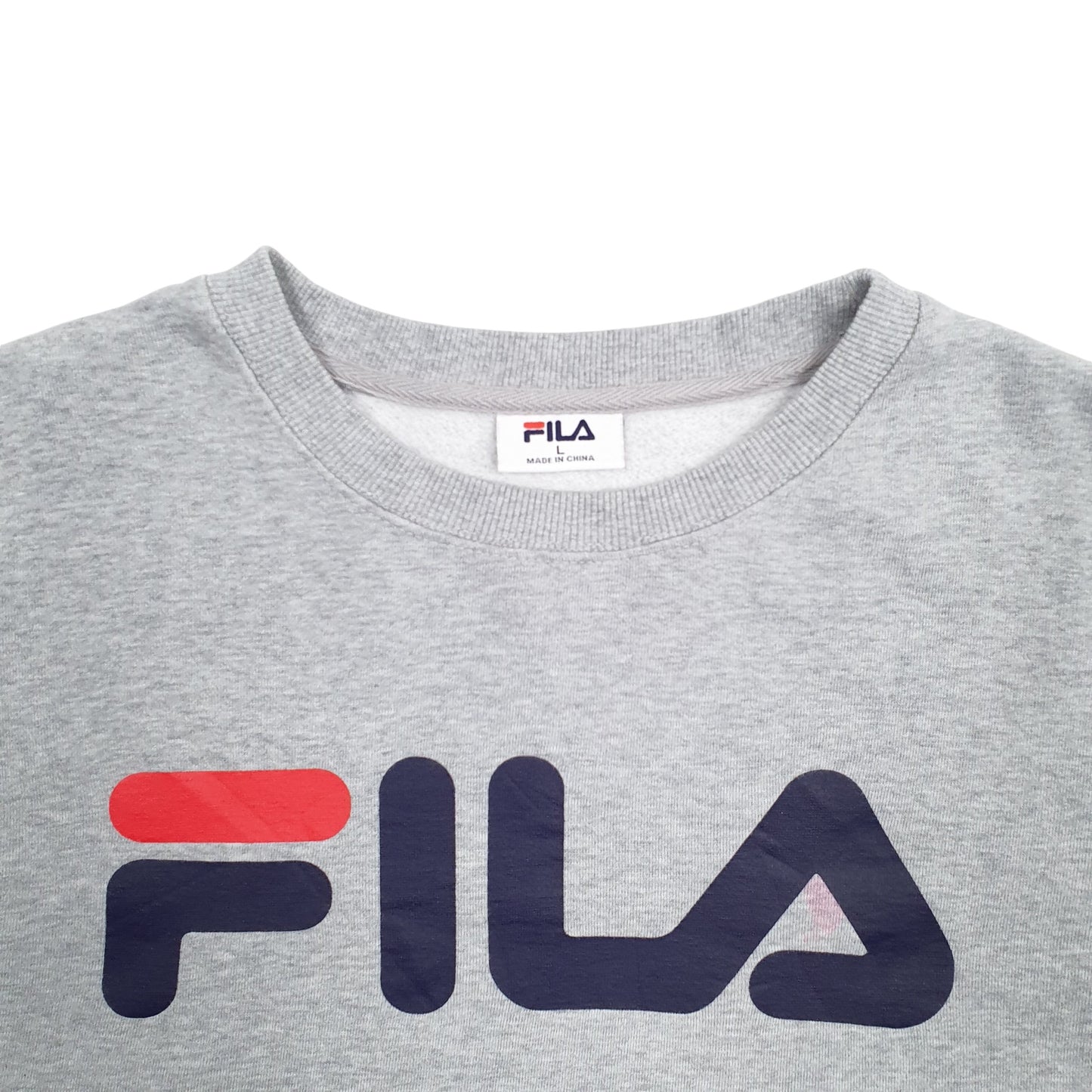 Womens Grey Fila Spellout Crewneck Jumper