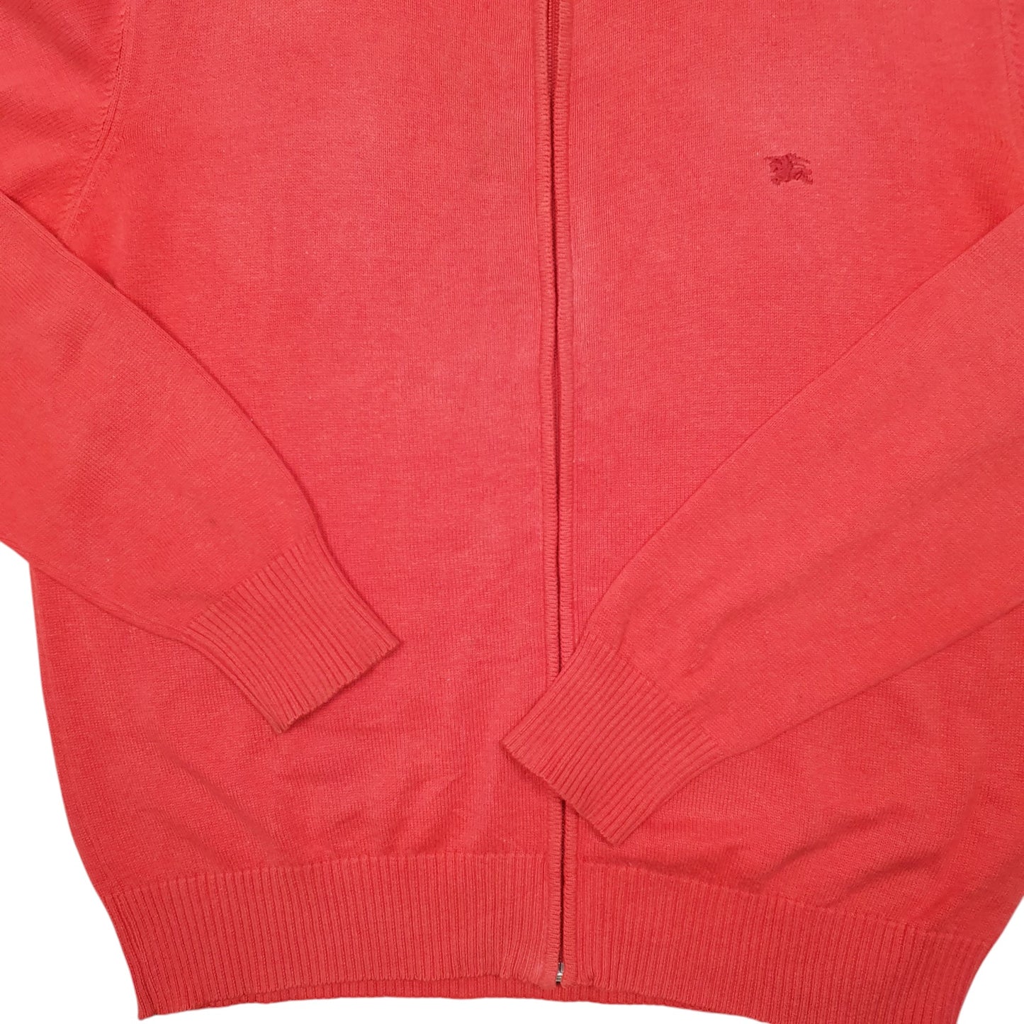 Mens Red Burberry London Knit Full Zip Jumper