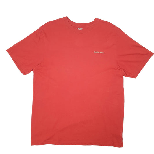 Mens Red Columbia Sportswear  Short Sleeve T Shirt