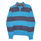 Mens Blue Nautica Knit Striped Sweater Quarter Zip Jumper