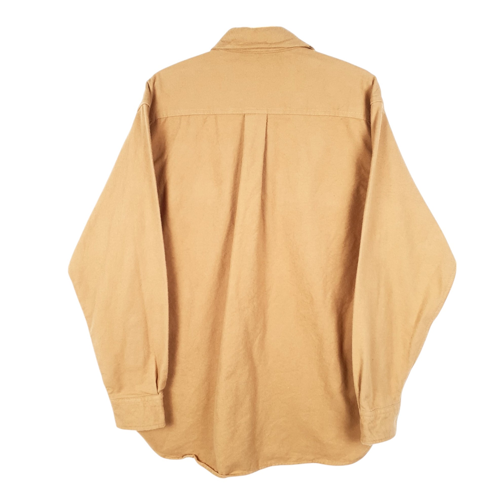 Mens Tan L.L.Bean Chamois Overshirt Shacket Long Sleeve Shirt