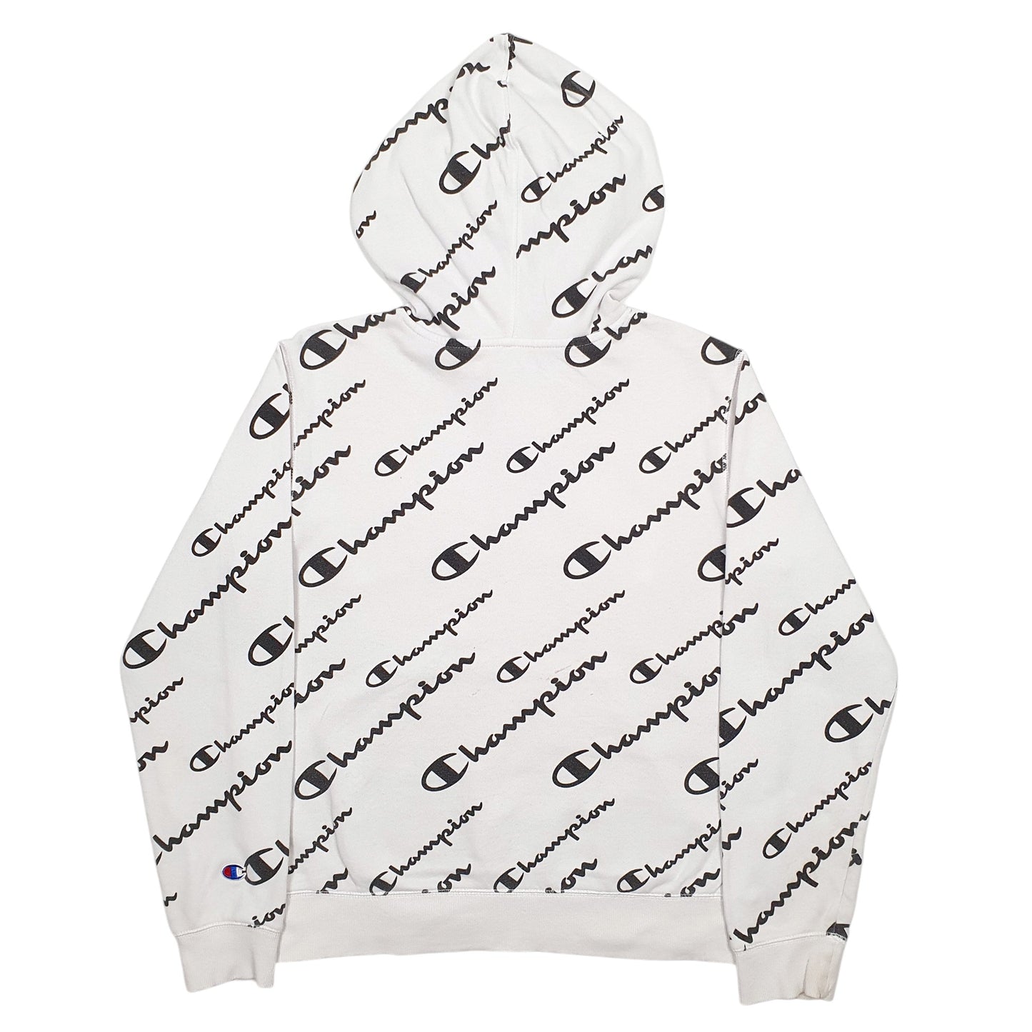 Womens White Champion Spellout Hoodie Jumper