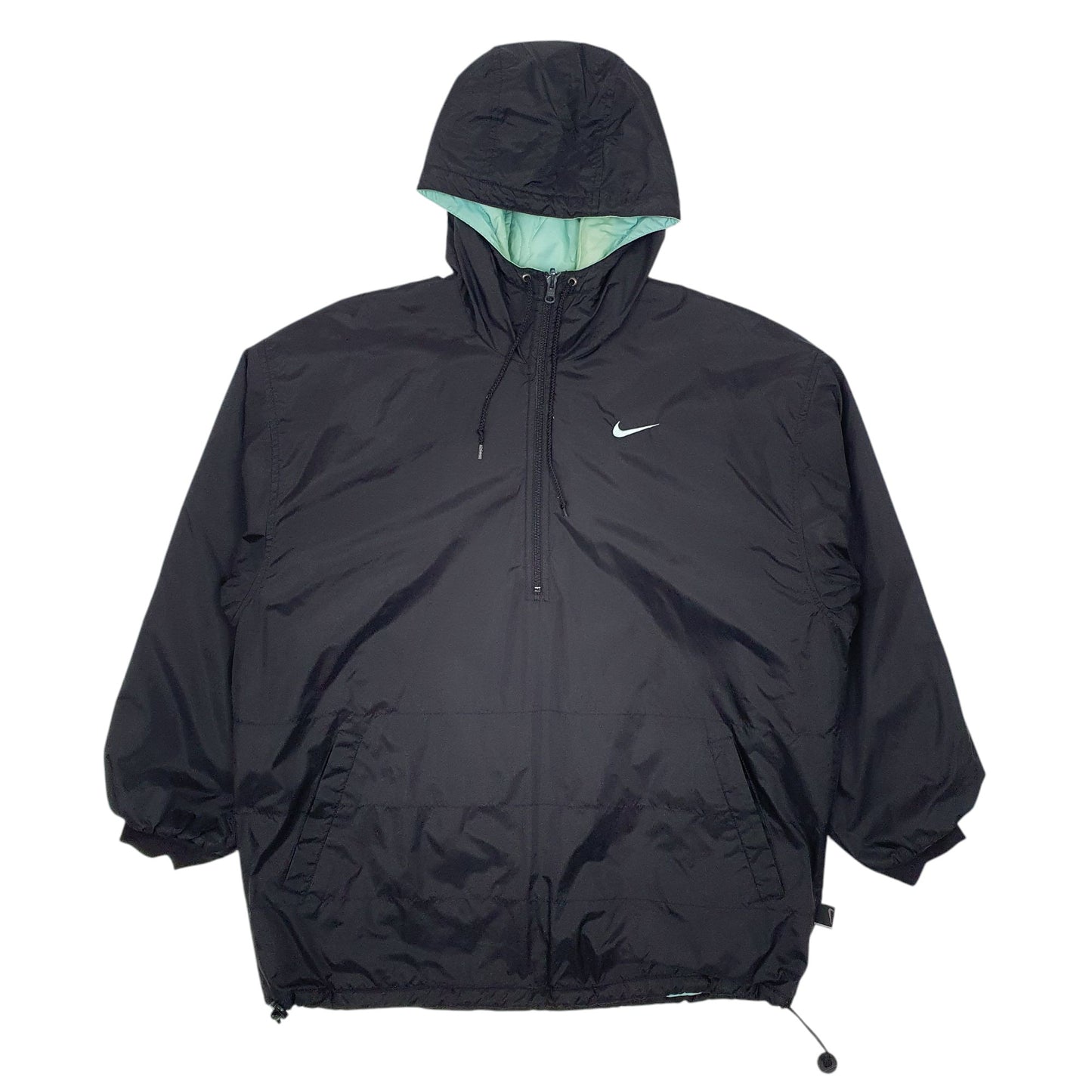 Womens Black Nike Vintage 90s Reversible Crewneck Coat