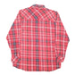 Mens Red Dickies Workwear Plaid Pearl Snap Flannel Long Sleeve Shirt