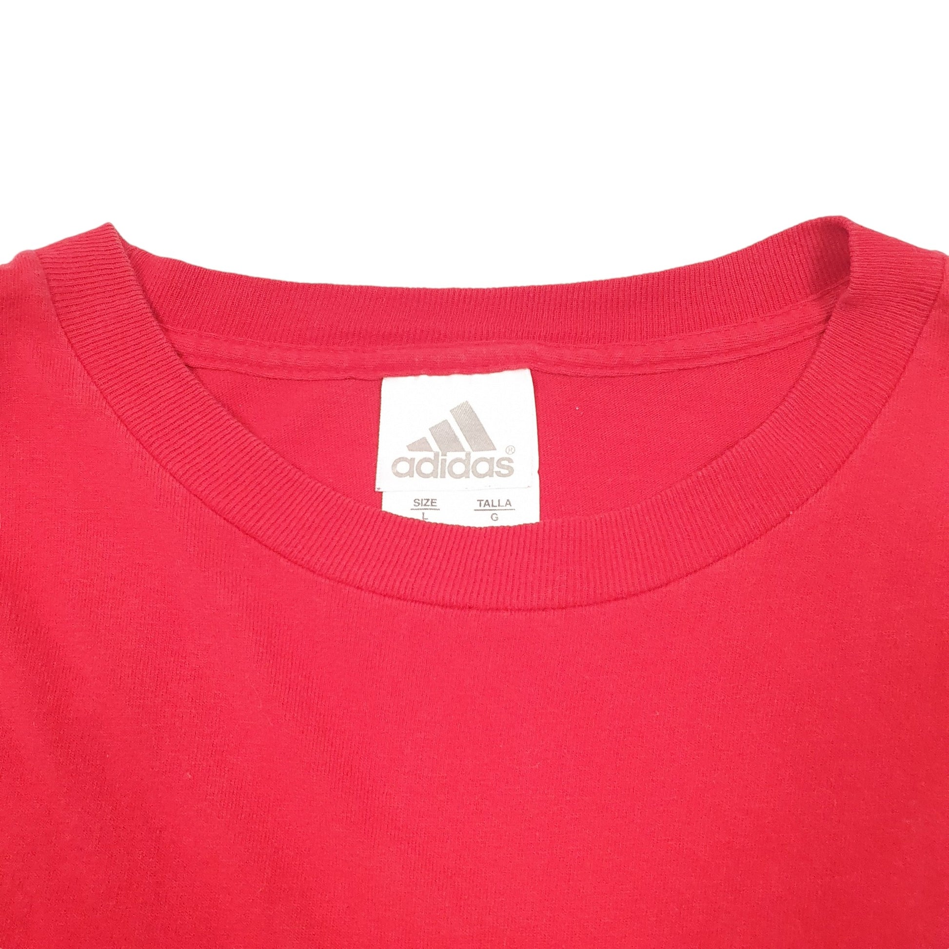 Mens Red Adidas  Long Sleeve T Shirt
