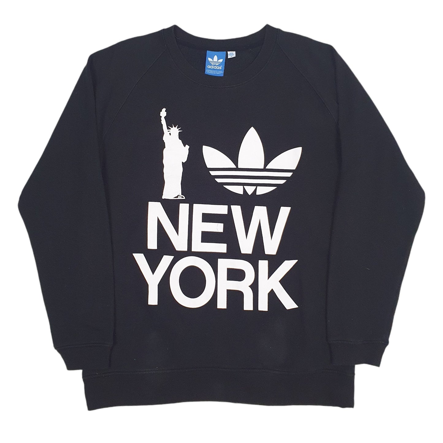 Mens Black Adidas New York Crewneck Jumper