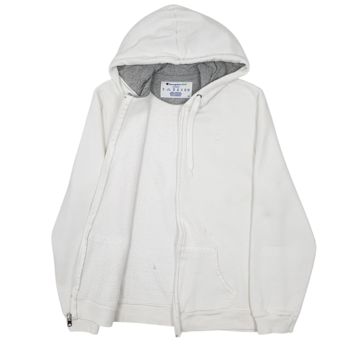 Womens White Champion Hoodie Full Zip Jumper