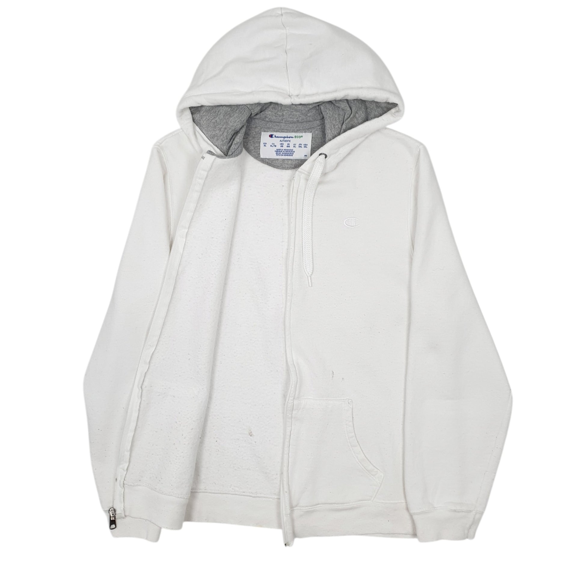 Womens White Champion Hoodie Full Zip Jumper