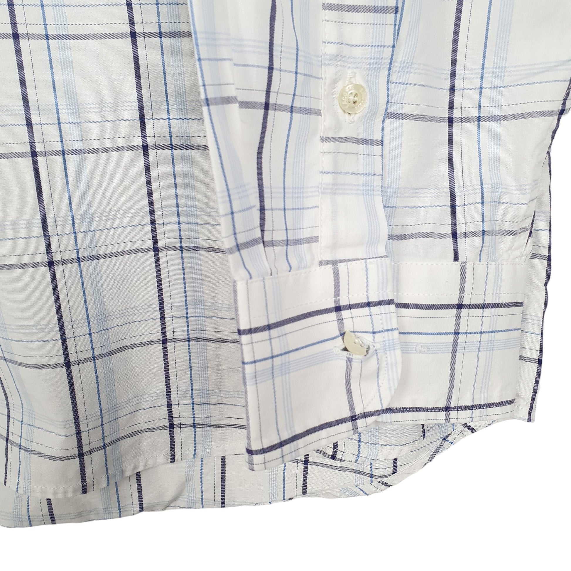 Mens White Lacoste  Long Sleeve Shirt