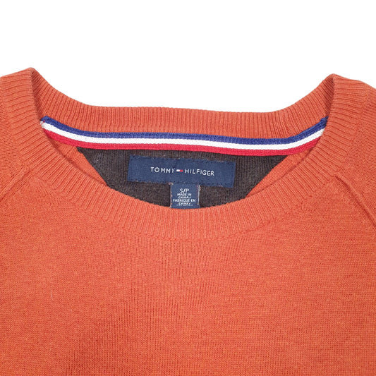 Mens Orange Tommy Hilfiger Knit Sweater Crewneck Jumper