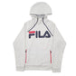 Mens Grey Fila Spellout Hoodie Jumper