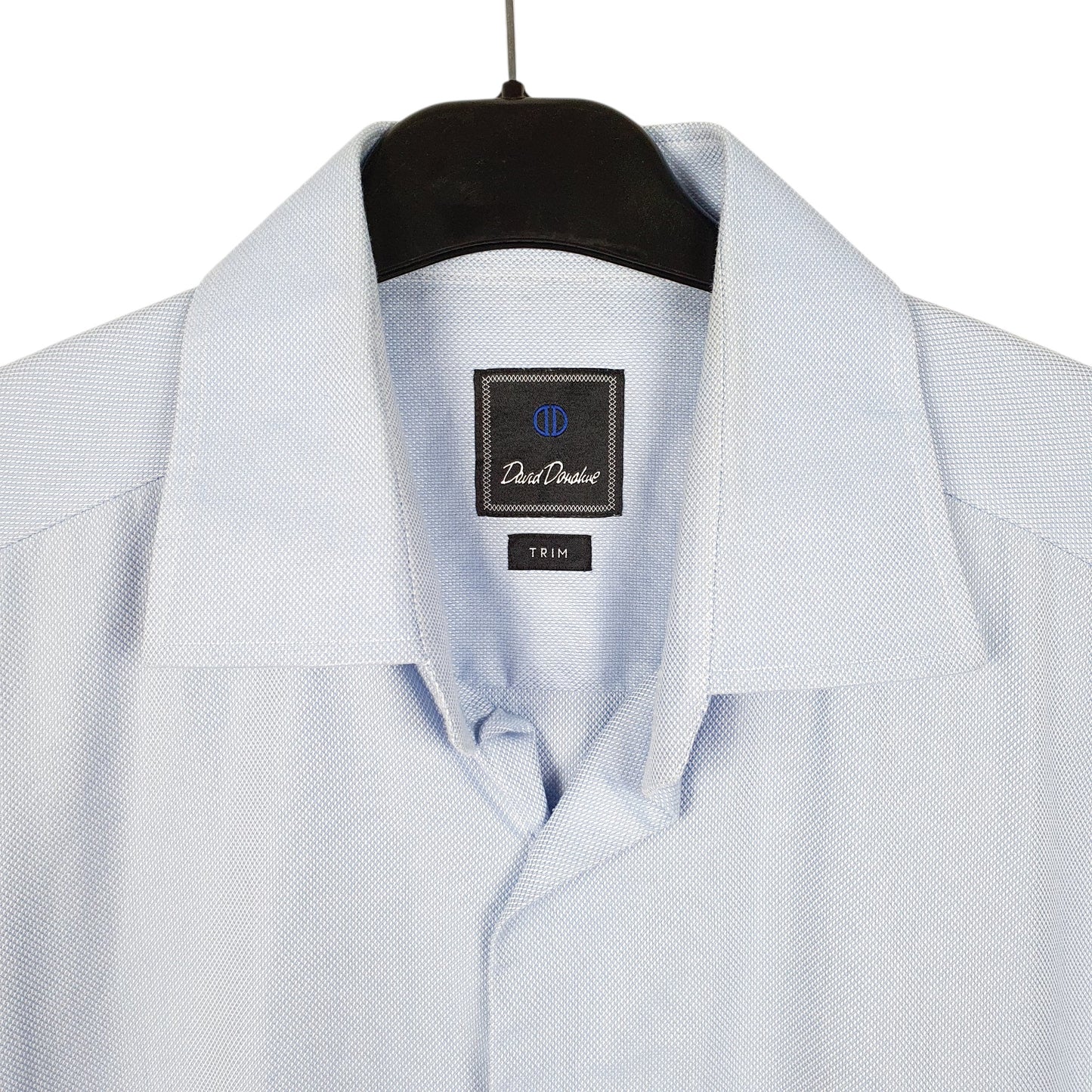 Mens Blue David Donohue Trim Long Sleeve Shirt