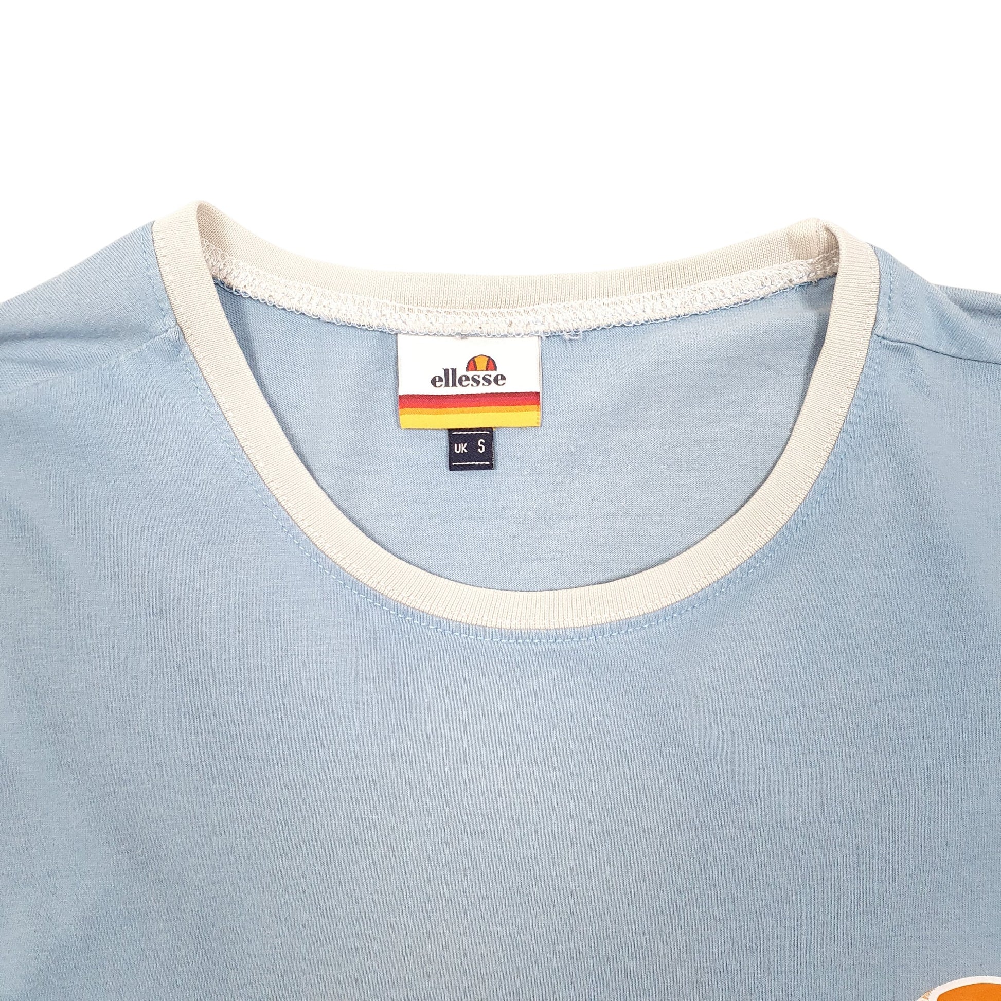 Mens Blue Ellesse Ringer Short Sleeve T Shirt