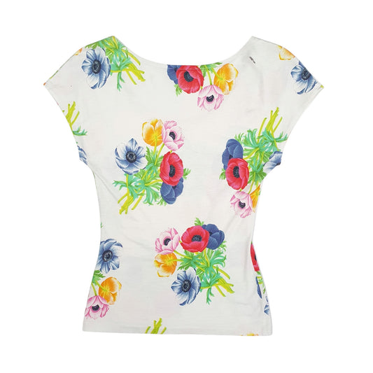 Womens White Kenzo Floral Vest Short Sleeve T Shirt