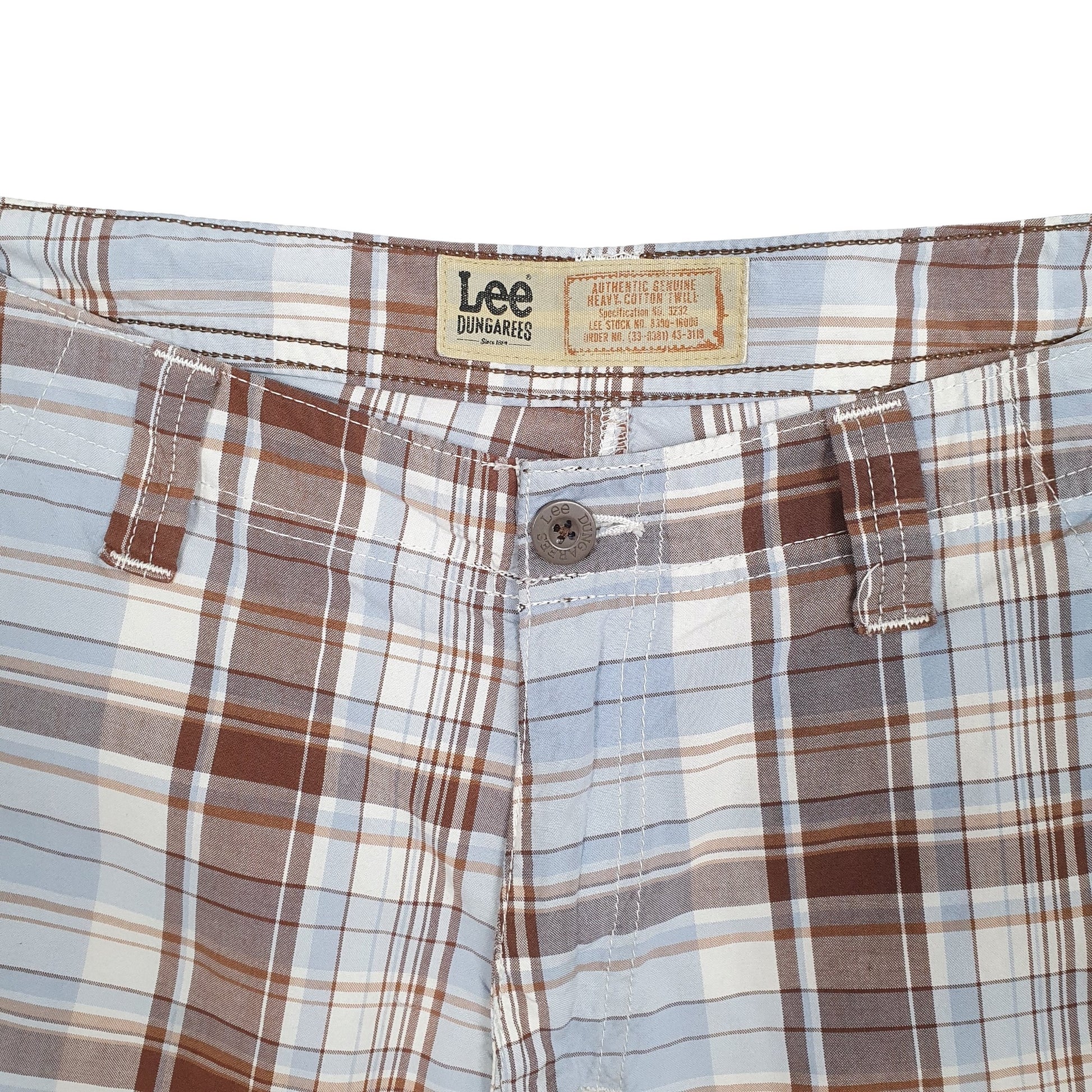 Mens Blue Lee Check Chino Shorts