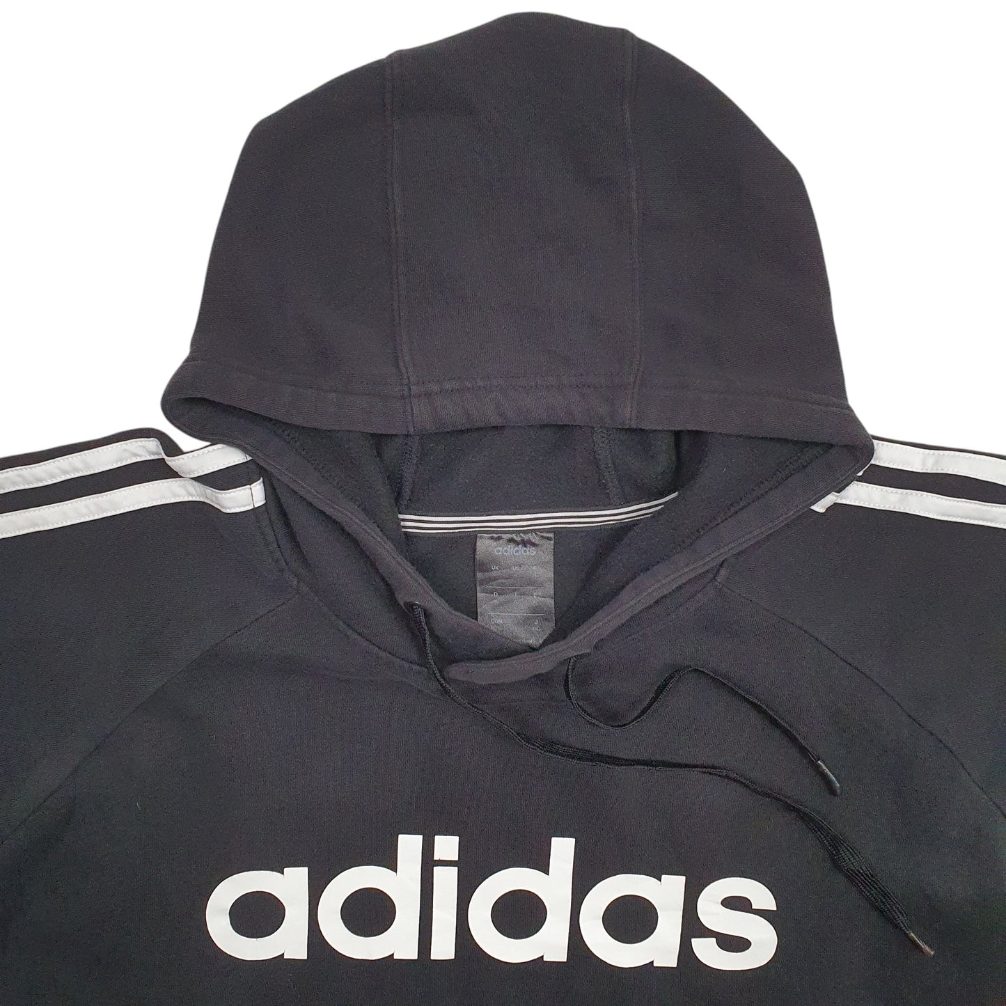 Mens Black Adidas Spellout Hoodie Jumper