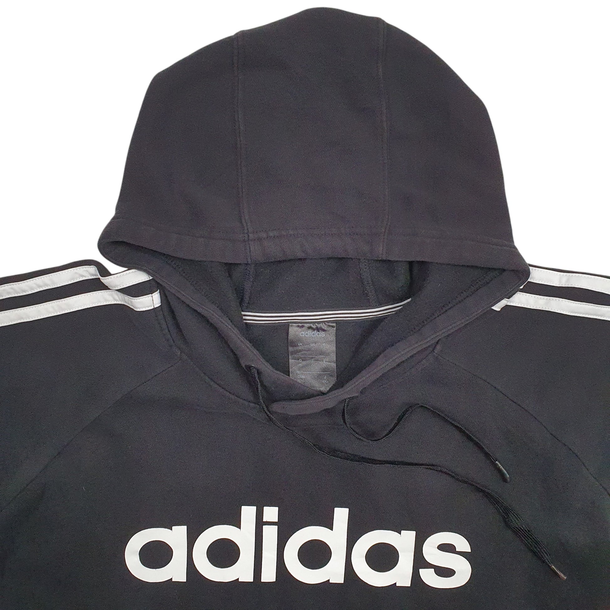Mens Black Adidas Spellout Hoodie Jumper