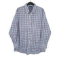 Mens Blue Stafford Travel Easy Care Broadcloth Fitted Long Sleeve Shirt