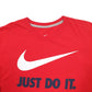Mens Red Nike Spellout Long Sleeve T Shirt