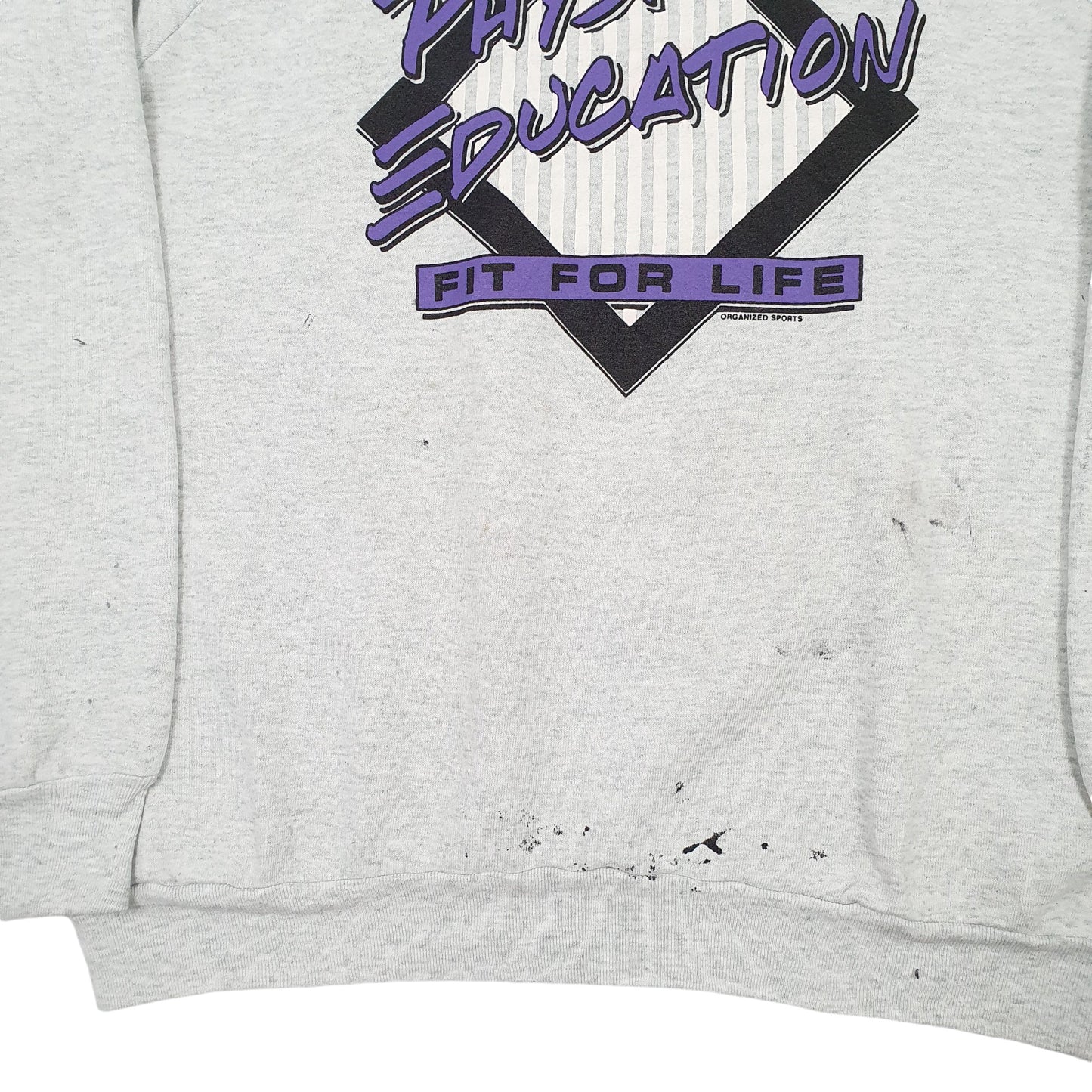 Mens Grey Fruit of the Loom Vintage 1990s Made In USA Crewneck Jumper