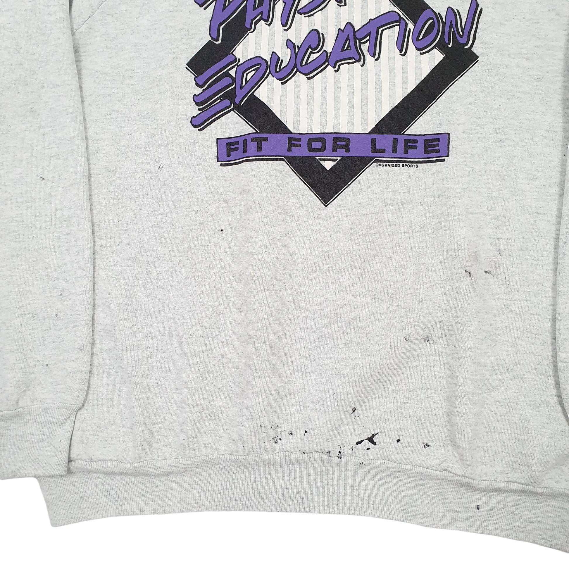 Mens Grey Fruit of the Loom Vintage 1990s Made In USA Crewneck Jumper