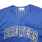 Mens Blue True fan MLB Baseball Jersey Milwaukee Brewerss Short Sleeve T Shirt