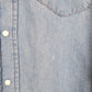 Mens Blue Wrangler Denim Jeans Western Pearl Snap Cowboy Long Sleeve Shirt