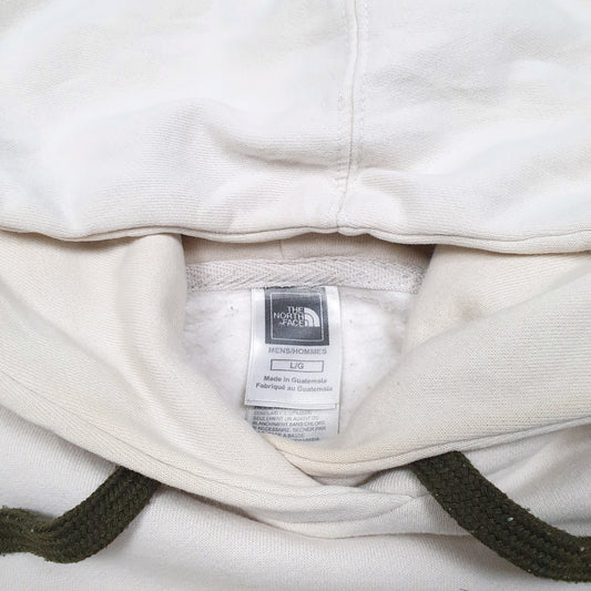 Mens Cream The North Face Spellout Hoodie Jumper