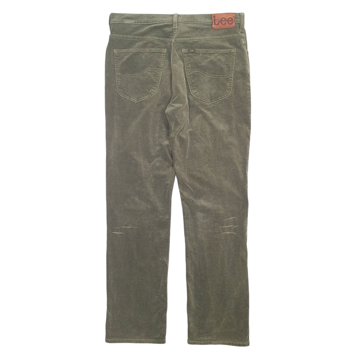 Mens Green Lee  Corduroy Trousers