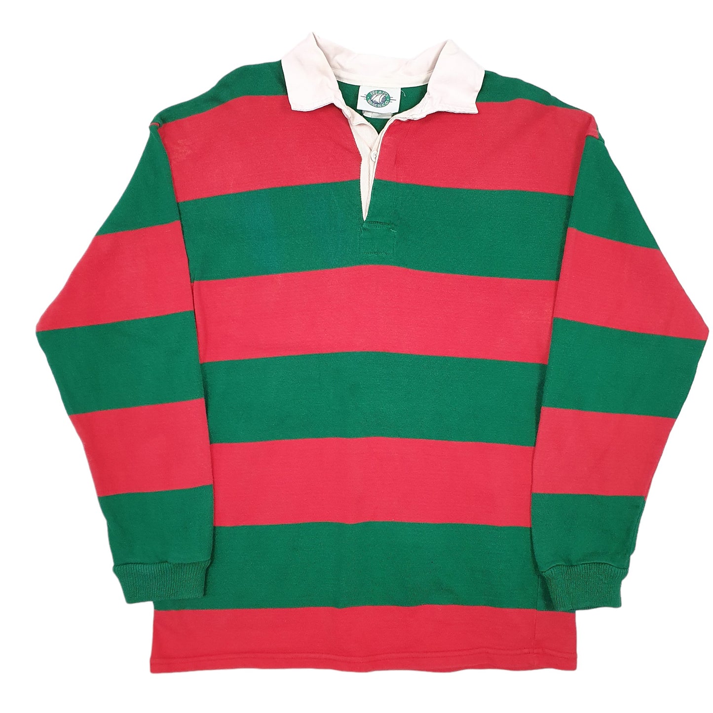 Mens Green Island Beach Co  Long Sleeve Polo Shirt