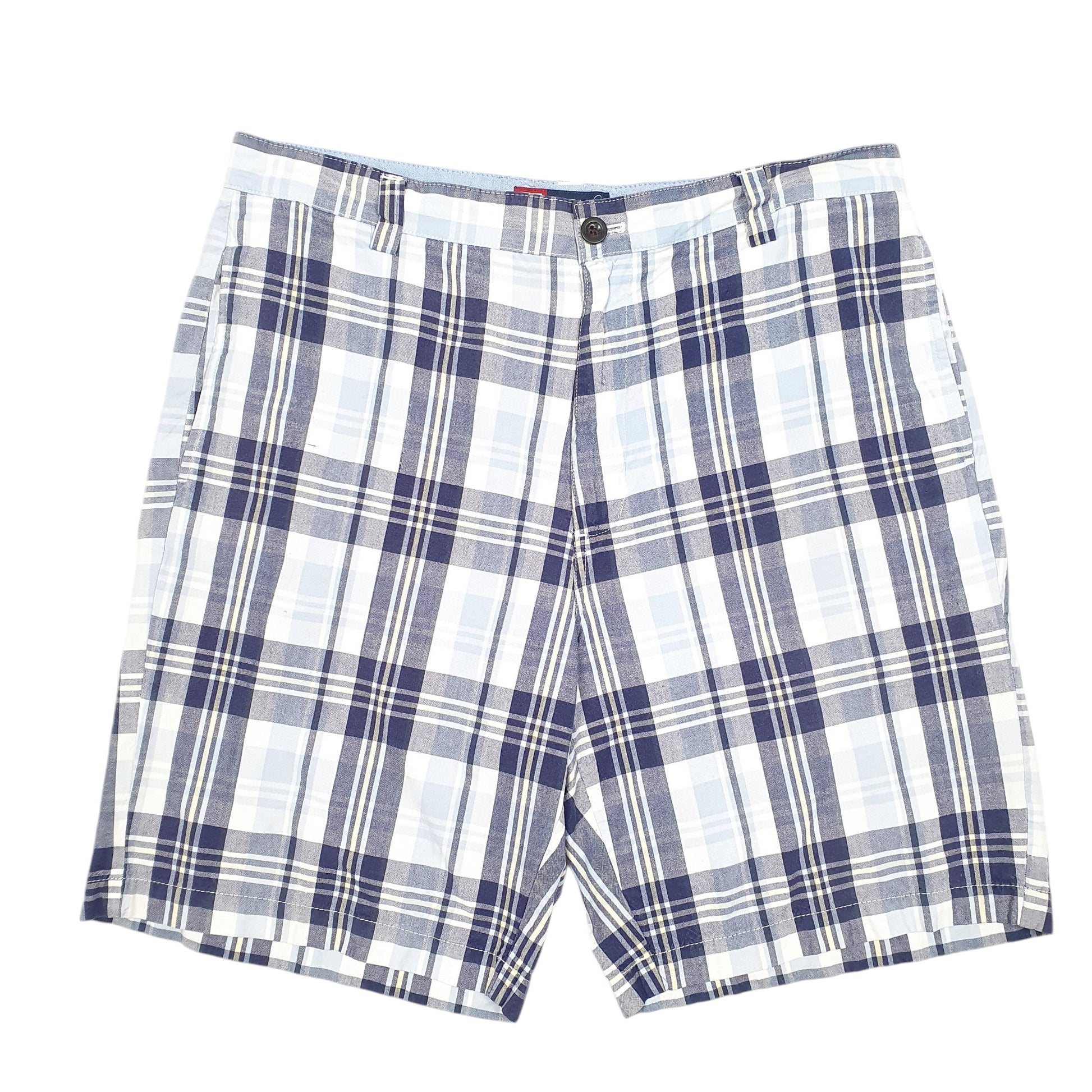 Mens Blue Chaps Madras Ivy League Chino Shorts